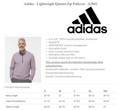 Jacket - Unisex Adidas Lightweight Quarter-Zip Pullover (ODL) image thumbnail