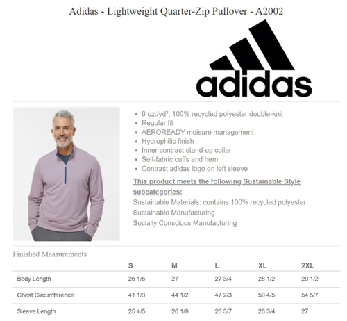 Jacket - Unisex Adidas Lightweight 1/4-Zip Pullover (ODL) image thumbnail