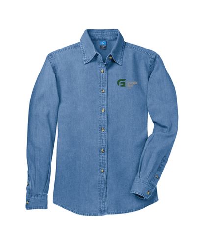Port & Company® - Ladies Long Sleeve Value Denim Shirt image thumbnail