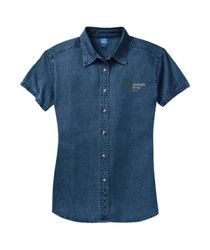 Image of Port & Company® - Ladies Short Sleeve Value Denim Shirt