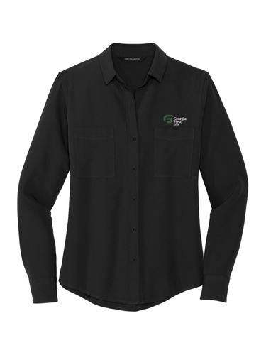 Mercer+Mettle™ Women's Stretch Crepe Long Sleeve Camp Blouse image thumbnail