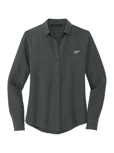 Mercer+Mettle™ Women's Stretch Crepe Long Sleeve Camp Blouse image thumbnail