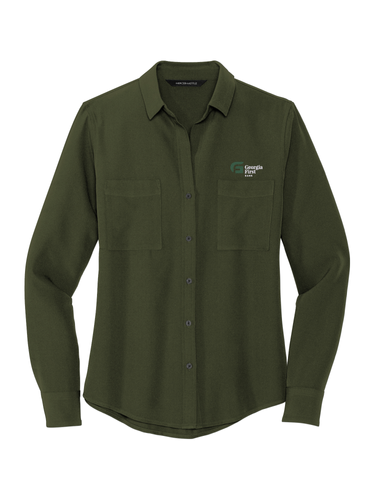 Mercer+Mettle™ Women's Stretch Crepe Long Sleeve Camp Blouse image thumbnail