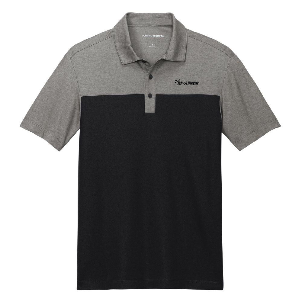 Port Authority Fine Pique Bleck Blocked Polo primary image