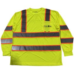 Image of PIP ANSI Type R Class 3 Two-Tone Long Sleeve T-Shirt