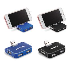 Image of 4 Port USB Hub With Phone Holder - [OND]
