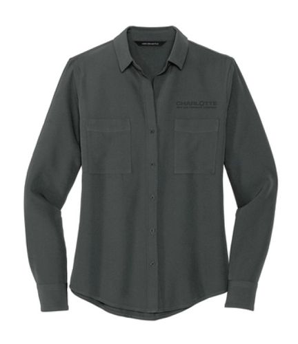 MERCER+METTLE Women's Stretch Crepe Long Sleeve Camp- MM-2013 image thumbnail