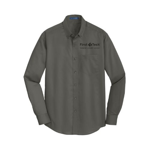 Men's Twill Grey Dress Shirt image thumbnail