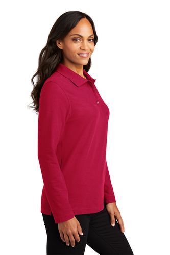 Port Authority® Ladies Silk Touch™ Long Sleeve Polo image thumbnail