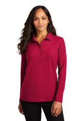 Image of Port Authority® Ladies Silk Touch™ Long Sleeve Polo