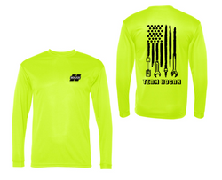 Image of Hi Viz Long Sleeve Performance Tee - Tech Flag