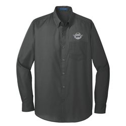 Image of Men's Graphite 100+ Long Sleeve Poplin