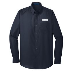 Image of Men's Navy Hogan Long Sleeve Poplin