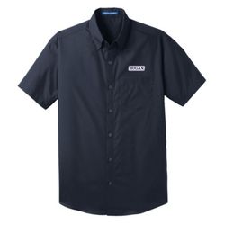 Image of Men's Navy Short Sleeve Hogan Poplin