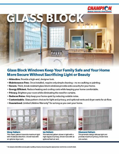 Glass Block Sell Sheet (50 per pack) image thumbnail