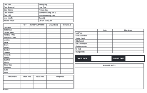 Sunroom Install Label (250 per pack) image thumbnail