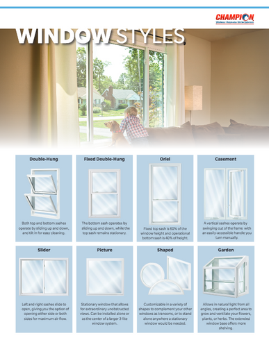 Window Styles Sell Sheet (50 per pack) image thumbnail
