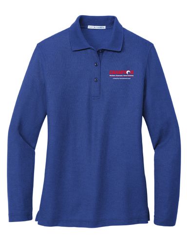 Silk Touch Cotton Long Sleeve Ladies Polo image thumbnail