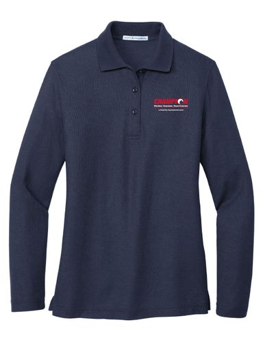 Silk Touch Cotton Long Sleeve Ladies Polo image thumbnail