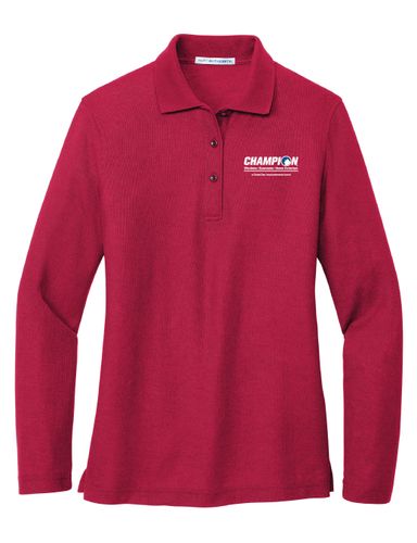 Silk Touch Cotton Long Sleeve Ladies Polo image thumbnail