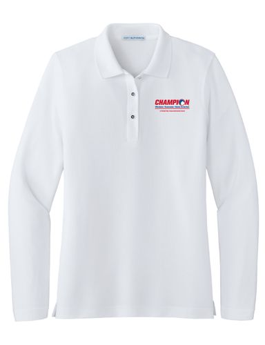 Silk Touch Cotton Long Sleeve Ladies Polo image thumbnail