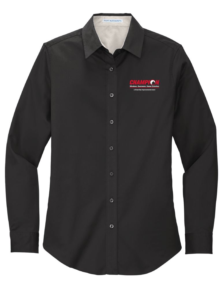 Ladies Long Sleeve Button Down Shirt primary image