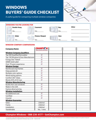 Image of Buyers Checklist - Windows (50 per pack)