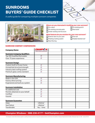 Image of Buyers Checklist - Sunrooms (100 per pack)
