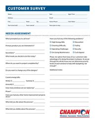 Image of Customer Survey (100 per pack)