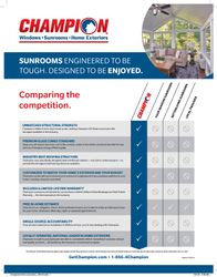 Image of Comparison Chart Sunroom (50 per pack)