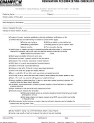 Image of Renovator Checklist (500 per pack)