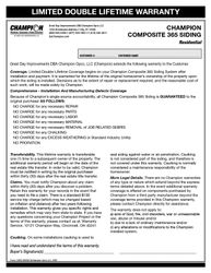 Image of Composite 365 Siding Warranty (500 per pack)