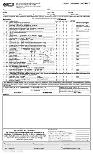 Vinyl Siding Contract 100 per pack PRODUCT CONTRACT ONLY image thumbnail Vinyl Siding Contract 100 per pack PRODUCT CONTRACT ONLY image thumbnail
