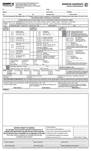Window Contract PACKET 100 per pack image thumbnail