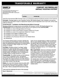 Image of Comfort 365 Asphalt Roofing Warranty (500 per pack)