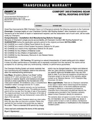 Image of Comfort 365 Metal Roofing Warranty (500 per pack)
