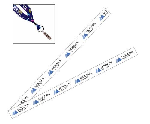 Modern Health 3/4" Dye-Sublimated Metal Crimp Split-Ring &  Bulldog Clip Lanyard image thumbnail