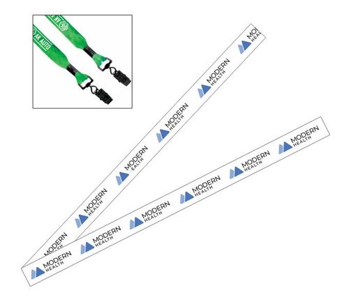 Modern Health 3/4" Polyester Dye Sublimated Double Metal  Bulldog Clip Lanyard image thumbnail
