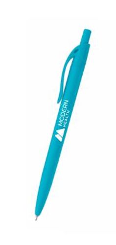 Modern Health Sleek Write Rubberized Pen - Light Blue image thumbnail