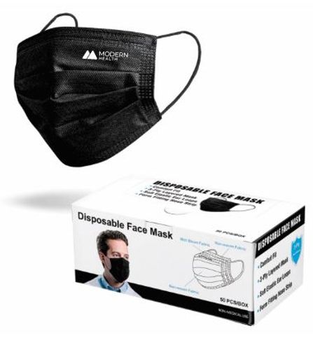 Modern Health Black 3-Ply Disposable Face Masks image thumbnail