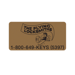 Image of Bronze Flying Locksmiths Sticker | Sold in Qty of 500