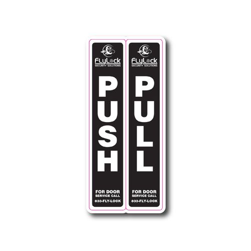Flylock Push/Pull 1.5"" X 7"" X 2 Decal Set (Set of 10) image thumbnail