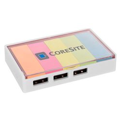 Image of 3 port USB hub with sticky flags