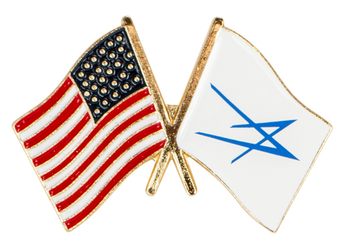 Lockheed Martin Flag and American Flag Lapel Pin image thumbnail