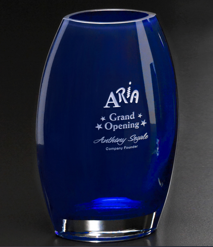 10-1/2" Cobalt Oval Vase Award image thumbnail