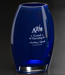 Image of 10-1/2" Cobalt Oval Vase Award