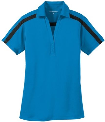 Ladies Silk Touch™ Performance Colorblock Stripe Polo image thumbnail