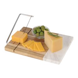 Image of Marble and Acacia Wood Cheese Cutting Board 