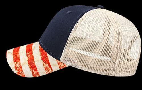 Sublimated Flag Visor Cap with Mesh Back image thumbnail
