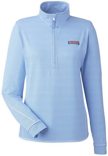 Vineyard Vines Ladies' Microstripe Sankaty Half-Zip Pullover image thumbnail